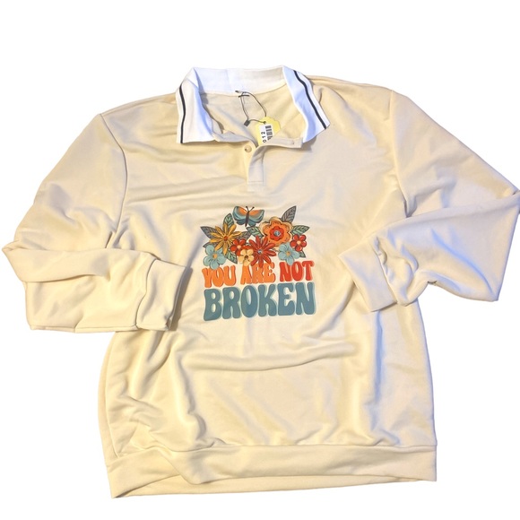 You are not broken mental health graphic pullover sweatshirt oversized XXL - Picture 6 of 11